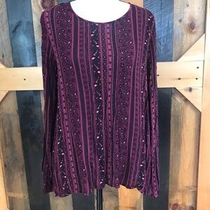 Garage boho style peasant blouse with tie back